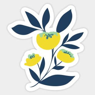 Bold and bright yellow peony flower Sticker